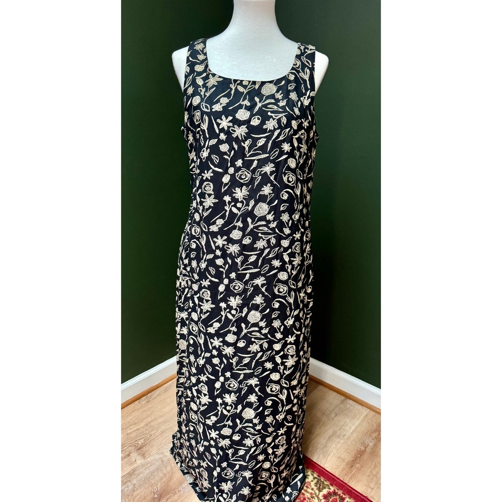 Vintage Jessica Howard Floral Sleeveless Maxi Dress Women's 14
